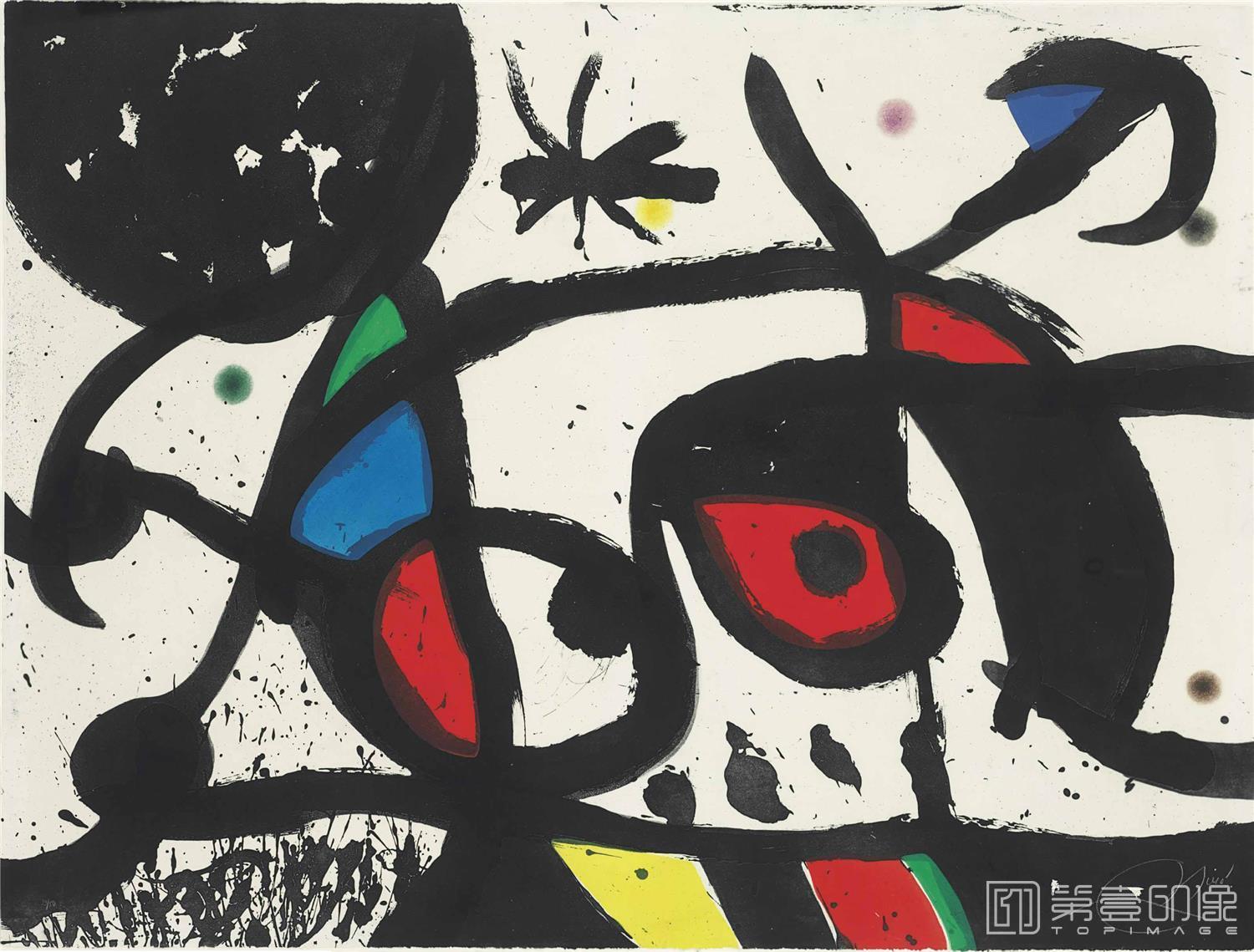水彩画-胡安·米罗 JoanMiró-CHARIVARI -010